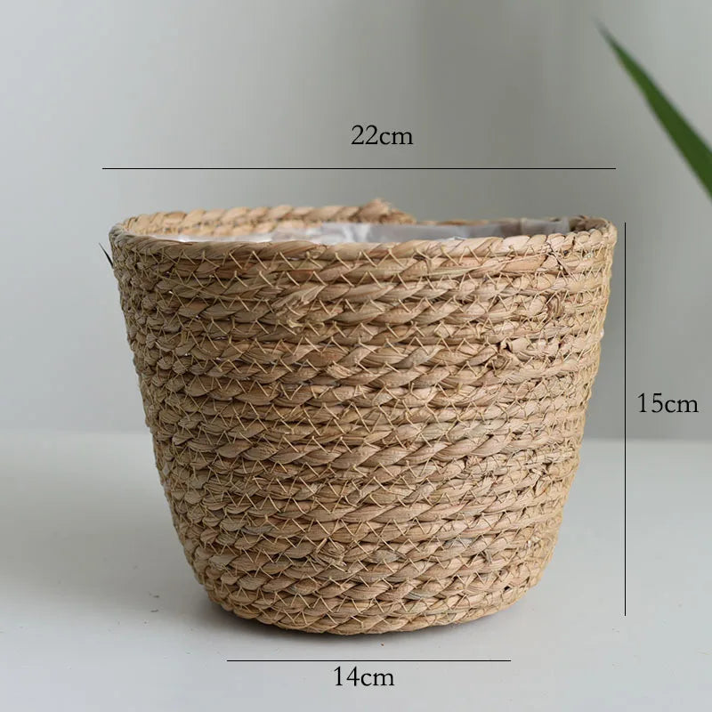 Straw Weaving Flower Plant Basket.