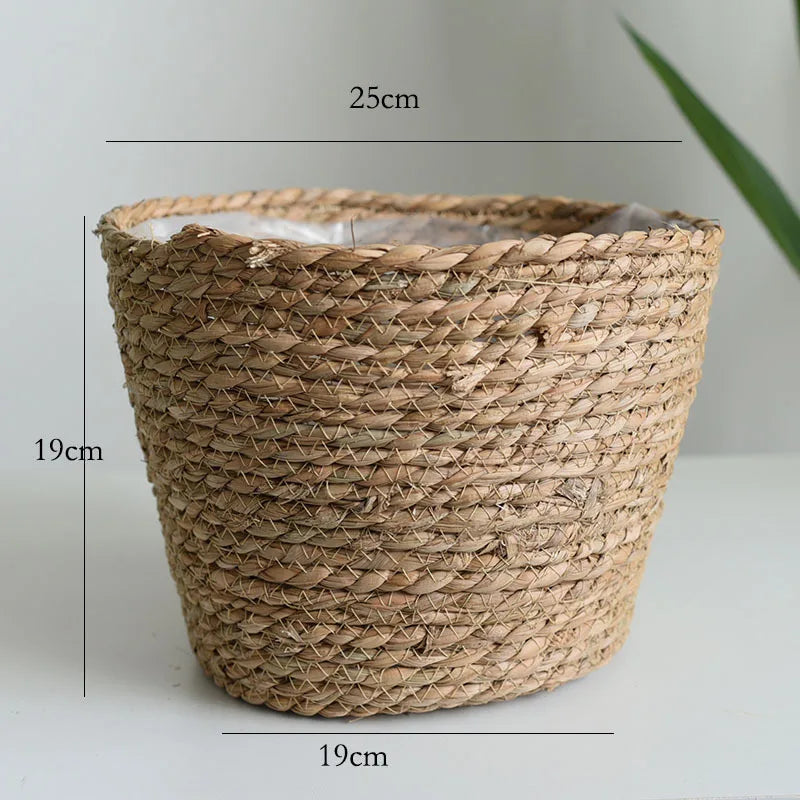 Straw Weaving Flower Plant Basket.