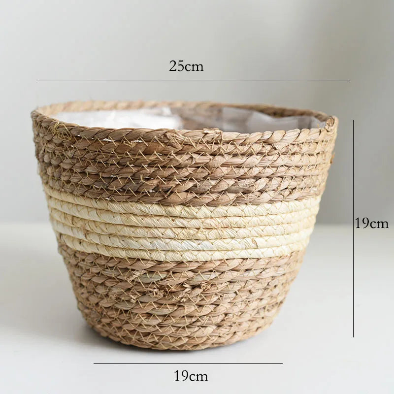 Straw Weaving Flower Plant Basket.