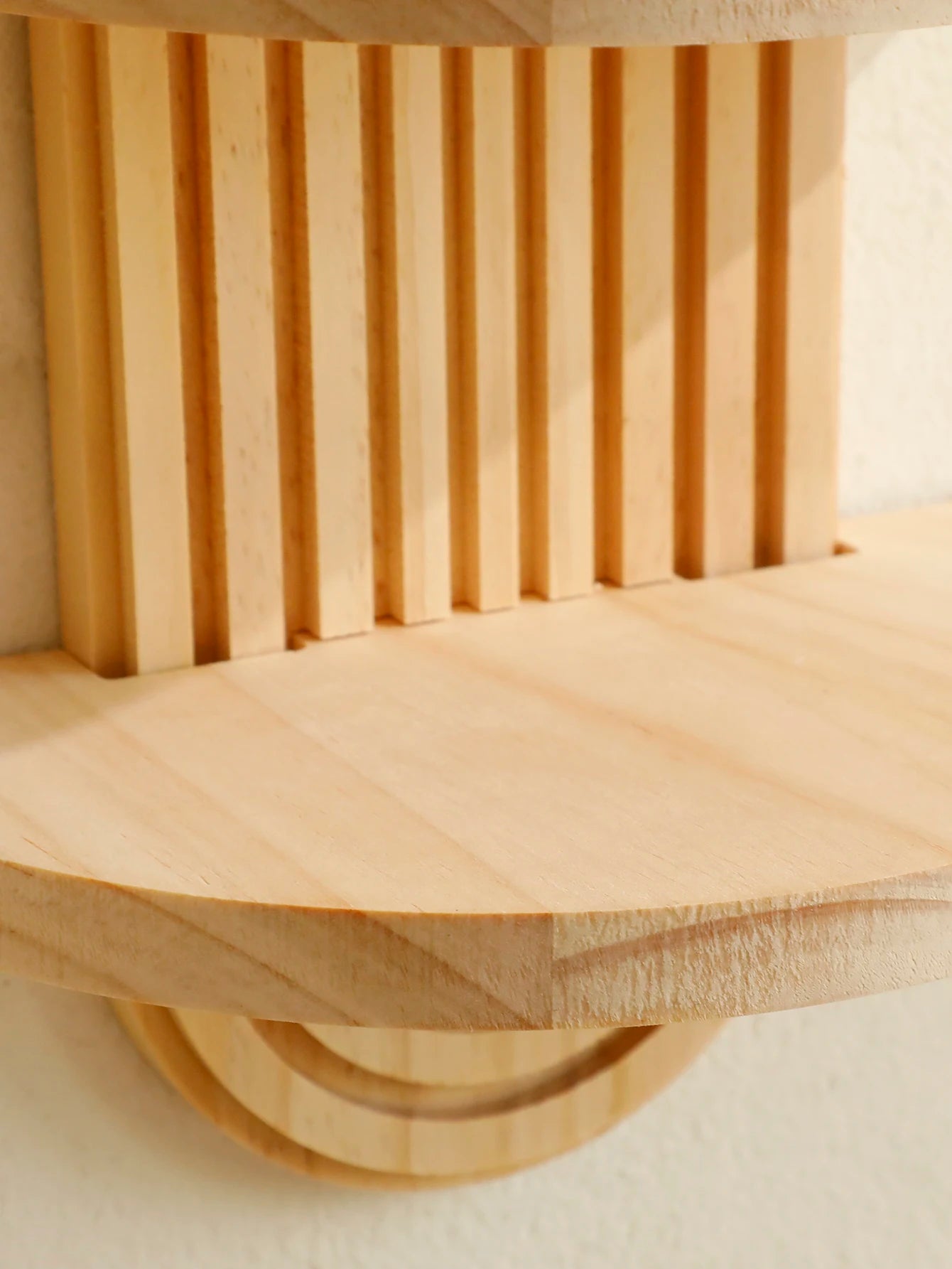 Boho style wooden wall shelves