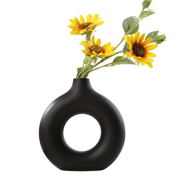 Vase Circular Hollow Ceramic Pot