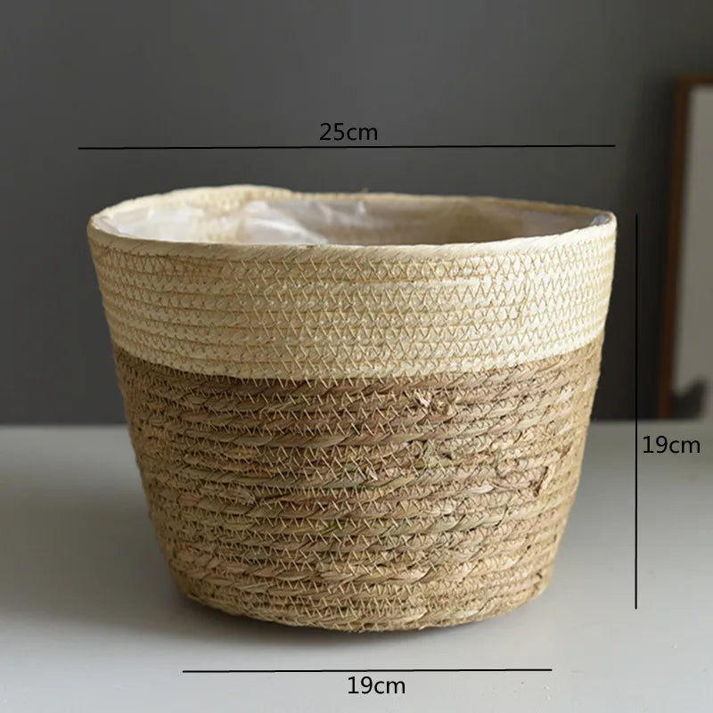 Straw Weaving Flower Plant Basket.
