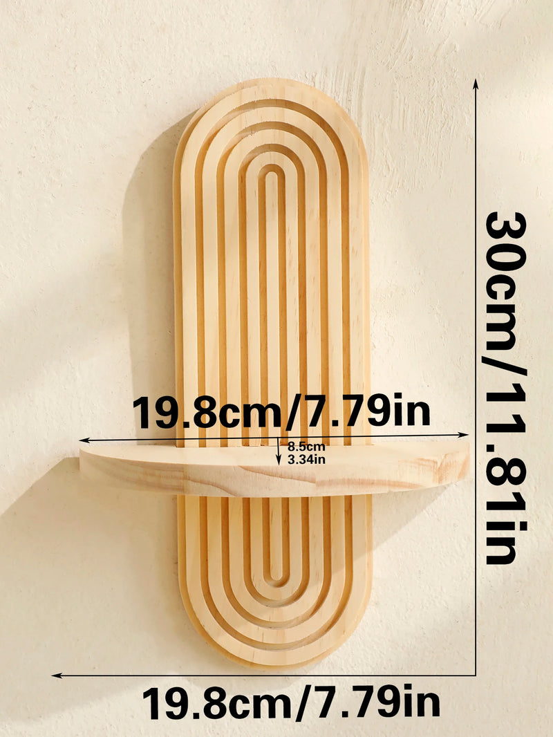 Boho style wooden wall shelves