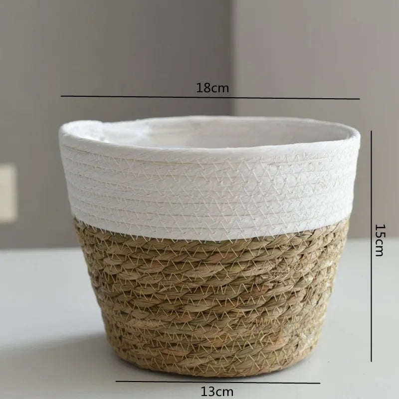 Straw Weaving Flower Plant Basket.
