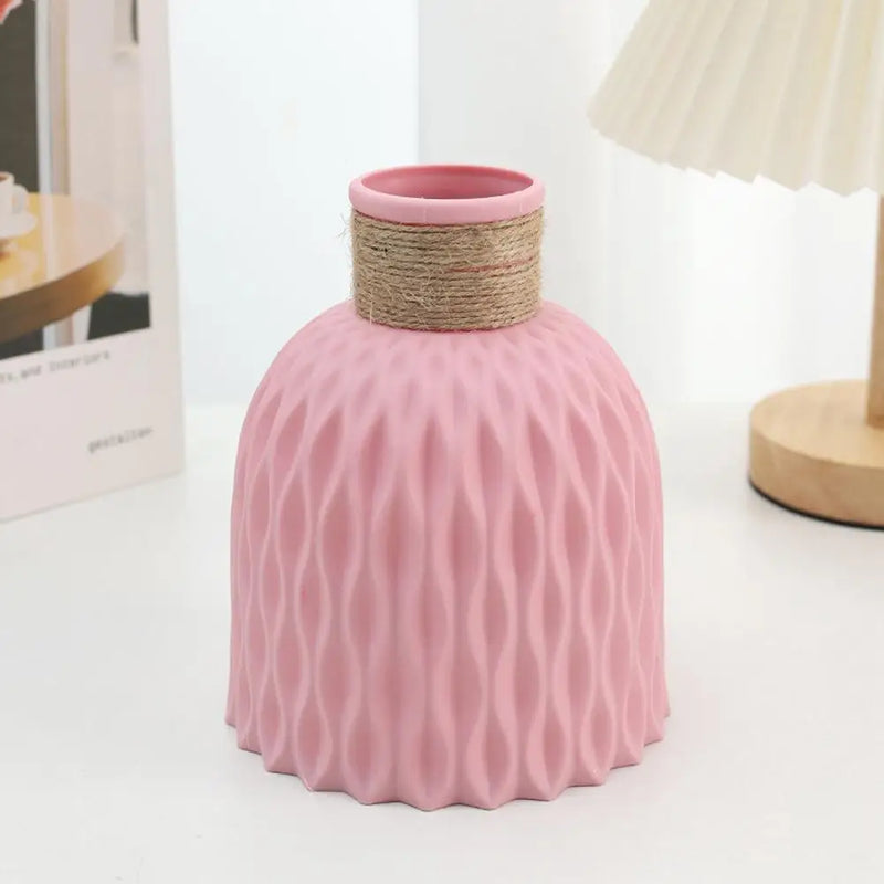 Rope plastic vase