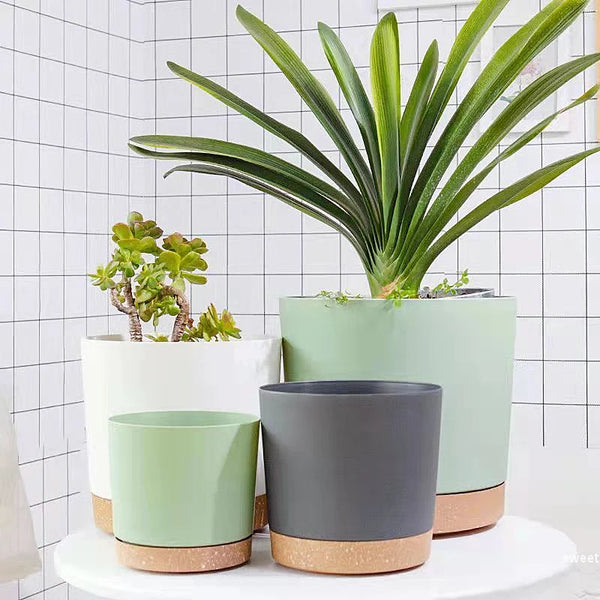 Circular Large Flowerpot Plastic Indoor Plants
