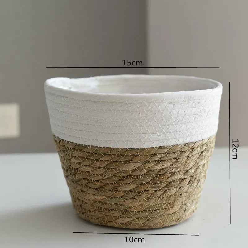 Straw Weaving Flower Plant Basket.