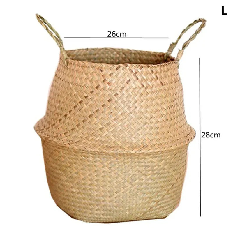Straw Weaving Flower Plant Basket.