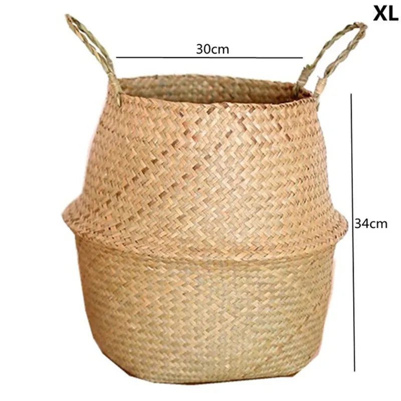 Straw Weaving Flower Plant Basket.