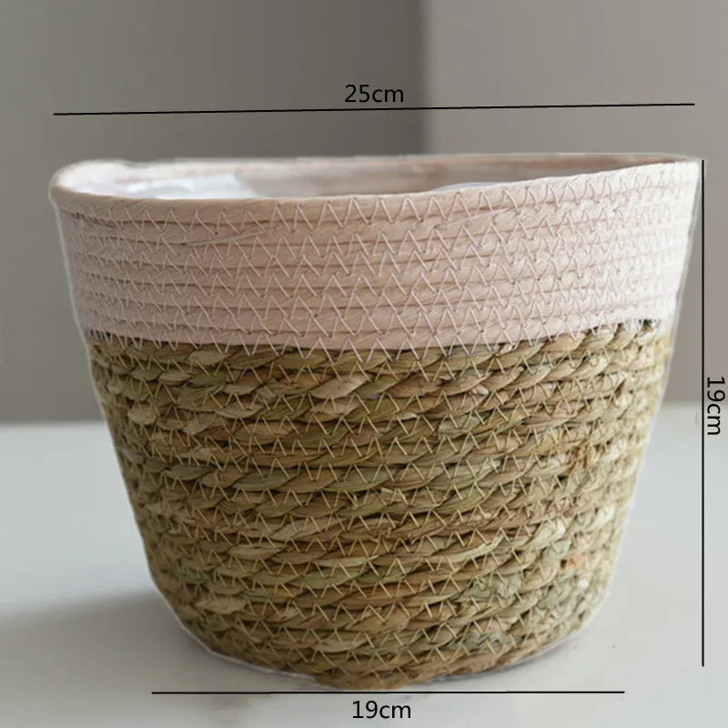 Straw Weaving Flower Plant Basket.
