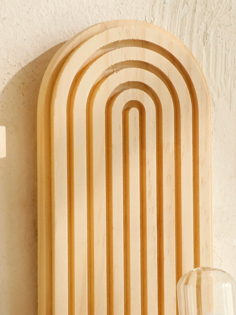 Boho style wooden wall shelves