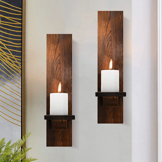 Set of 2 Wooden Wall plant holders