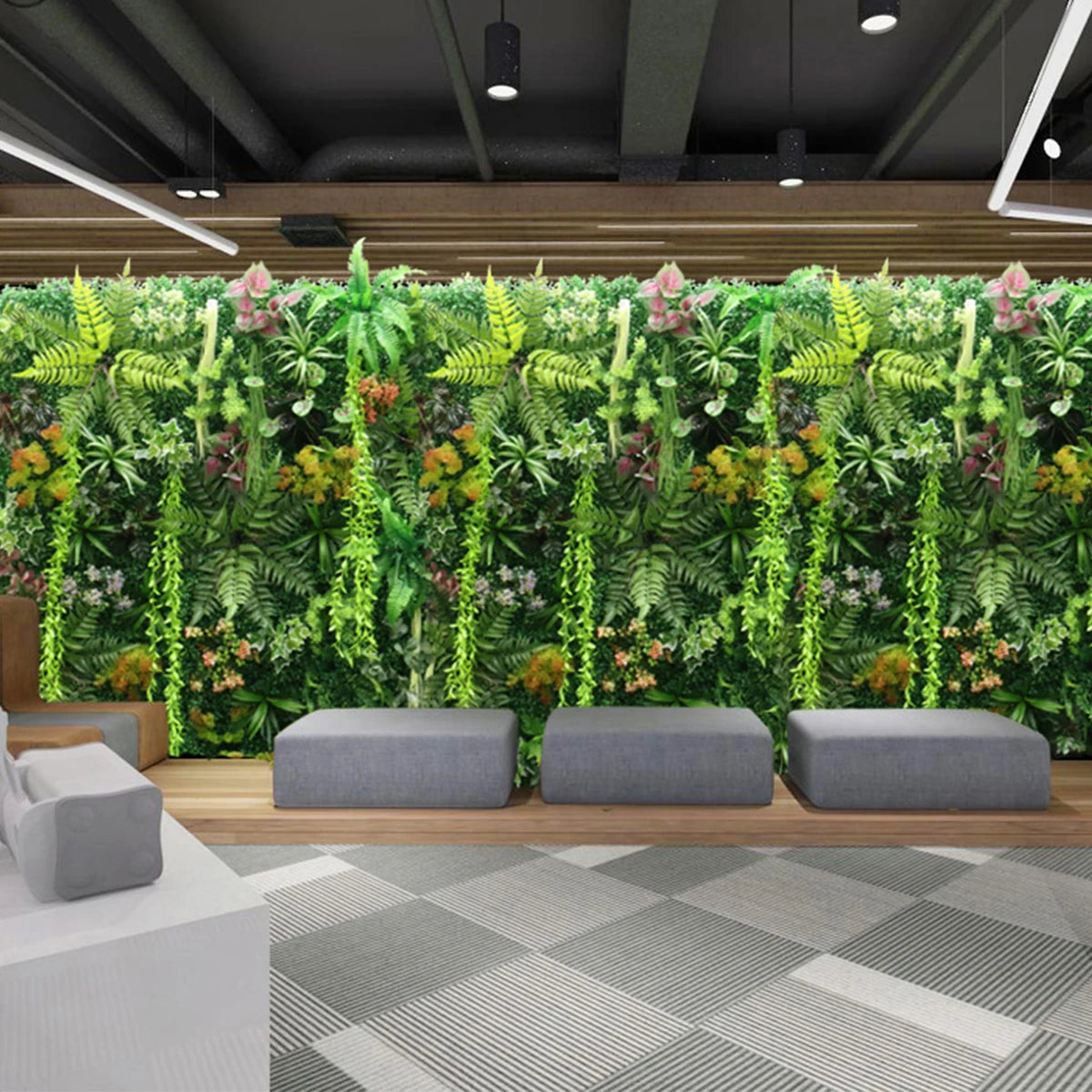 Flower plant wall reusable grass