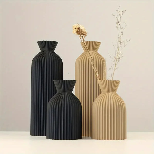 Boho Chic Elegant Black Plastic Vase
