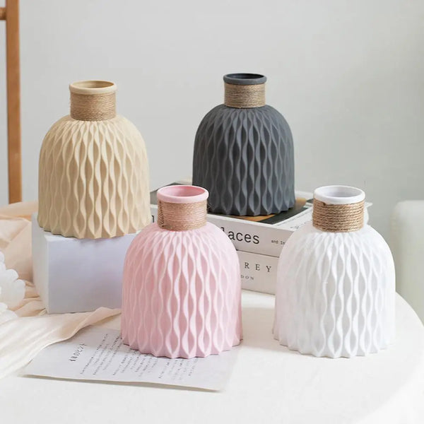 Rope plastic vase