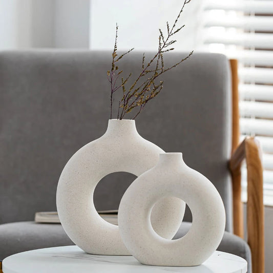 Vase Circular Hollow Ceramic Pot