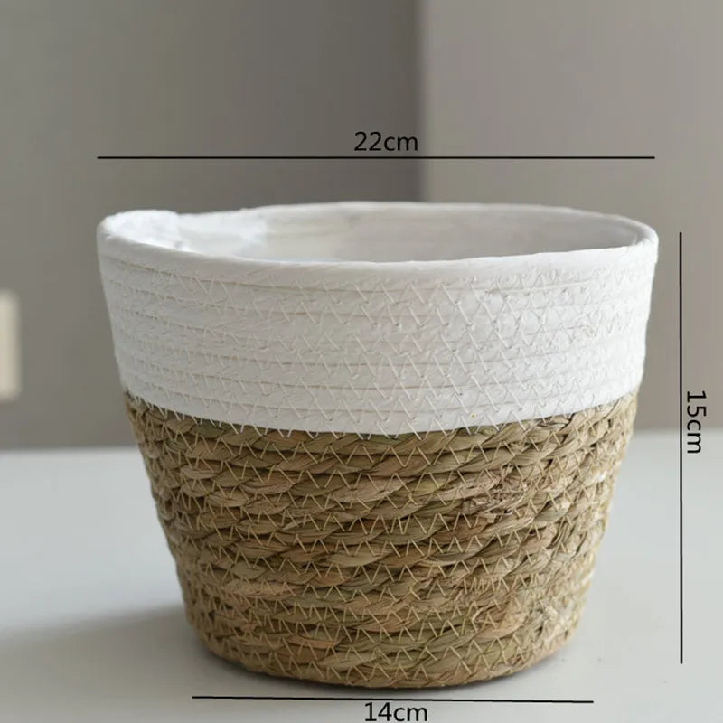 Straw Weaving Flower Plant Basket.