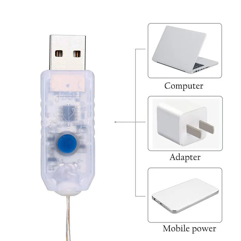 12 green fake leaves garland plant with LED