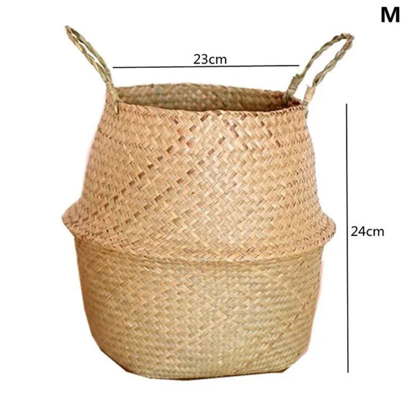 Straw Weaving Flower Plant Basket.